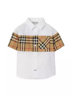 Рубашка Devon на пуговицах для маленьких мальчиков и маленьких мальчиков Burberry, белый