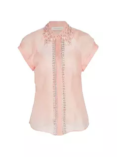 Блузка из смесового льна Matchmaker Diamante Zimmermann, розовый