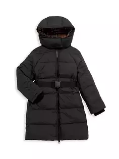 Длинное пальто Linda для девочек Burberry, черный