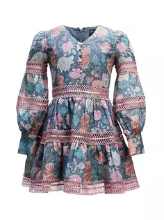 Мини-платье с цветочным принтом и пышными рукавами для девочек Bardot Junior, цвет floral