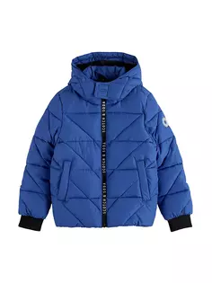 Водоотталкивающая куртка с капюшоном для маленьких мальчиков и мальчиков Scotch &amp; Soda, цвет cobalt
