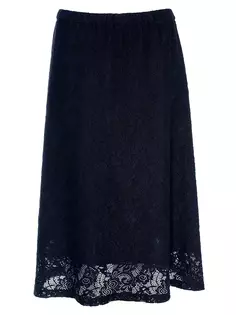 Кружевная юбка-трапеция с прозрачным подолом на частичной подкладке Wilt, черный