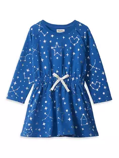 Платье Constellations с завязкой на талии для маленьких девочек и девочек Hatley, синий