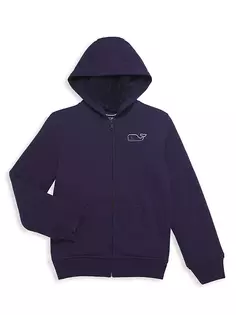 Толстовка Little Kid&apos;s &amp; Kid на подкладке из шерпы Vineyard Vines, цвет nautical navy