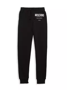 Спортивные брюки с логотипом для маленьких девочек и девочек Moschino, черный