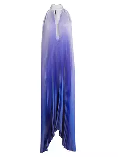 Плиссированное платье асимметричного кроя Les Éléments Opera L&apos;Idée, цвет ocean L'idée