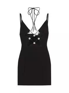 Мини-платье со звездами и вырезами Area, черный