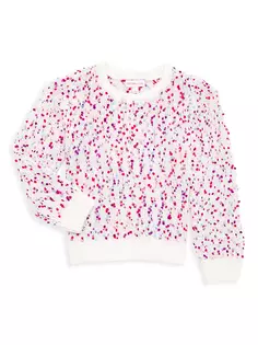 Вязаный свитер в горошек для маленькой девочки Design History, цвет winter white combo