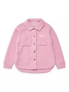 Флисовая верхняя рубашка для маленьких девочек и девочек Barbour, цвет light pink dahlia