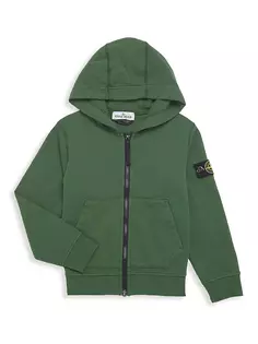 Толстовка на молнии для маленьких мальчиков и мальчиков Stone Island, цвет bottle green