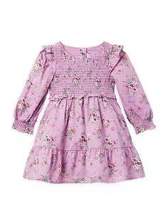 Платье Eloise с присборенным цветочным принтом для маленьких девочек и девочек Janie And Jack, мультиколор