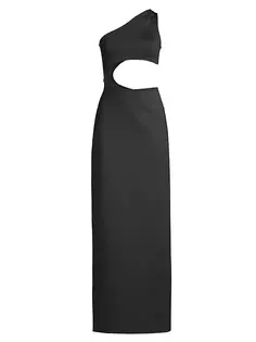 Платье на одно плечо с вырезом Sara Cristina, черный