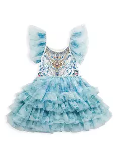 Платье-пачка с оборками на рукавах для маленьких девочек и девочек Camilla, цвет season of the siren