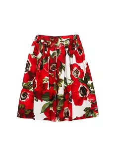 Юбка-миди с цветочным принтом для маленьких девочек и девочек Dolce&amp;Gabbana, красный