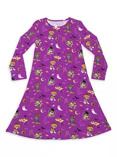 Платье с длинными рукавами из Щенячьего патруля для маленьких девочек и девочек на Хэллоуин Bellabu Bear, фиолетовый