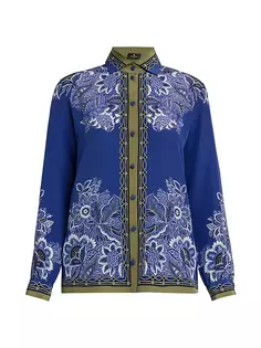 Шелковая блузка-бандана Etro, синий