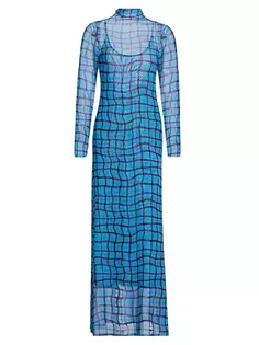 Платье макси с геометрическим узором Zesty Simon Miller, синий