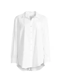Хлопковая рубашка оверсайз с разрезом Nic+Zoe, цвет paper white