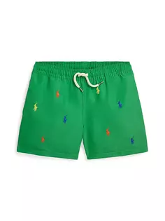 Шорты для плавания Little Boy&apos;s с вышивкой пони Polo Ralph Lauren, цвет preppy green