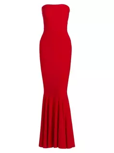 Платье «рыбий хвост» без бретелек Norma Kamali, красный