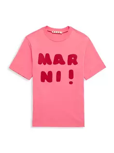 Футболка с круглым вырезом и логотипом Little Girl&apos;s &amp; Girl&apos;s Marni, розовый