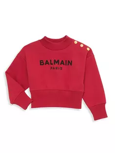 Толстовка с круглым вырезом и логотипом Little Girl&apos;s &amp; Girl&apos;s Balmain, красный