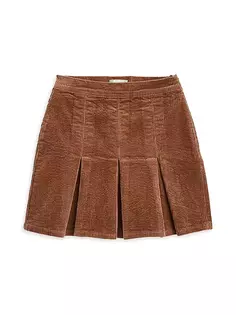 Вельветовая теннисная юбка для маленьких девочек и девочек Tractr, коричневый