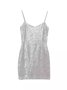 Приталенное платье для девочек, расшитое пайетками Un Deux Trois, цвет silver