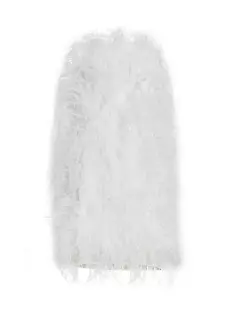 Платье Shannon со страусиными перьями Cult Gaia, цвет off white