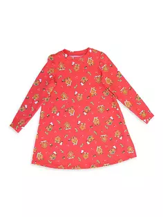 Ночная рубашка с длинными рукавами и пряничным узором для маленьких девочек и девочек Lovey&amp;Grink, красный Lovey&Grink