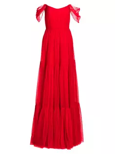 Тюлевое платье Ginny с открытыми плечами Vera Wang Bride, цвет valiant poppy
