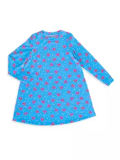 Ночная рубашка с радужными сердечками для маленьких девочек и девочек Lovey&amp;Grink, синий Lovey&Grink