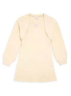 Платье-свитер для девочек-каплет Design History, цвет winter wheat
