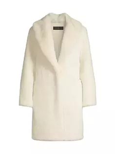 Объемное пальто из искусственного меха Donna Karan New York, белый