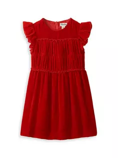 Бархатное платье с присборами для маленьких девочек и девочек Hatley, красный