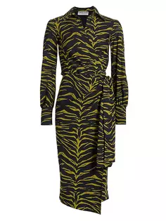 Платье миди с искусственным запахом Lodal Zebra Chiara Boni La Petite Robe, цвет green tiger