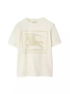 Футболка с логотипом Little Boy&apos;s &amp; Boy&apos;s Cedar Burberry, цвет pale cream