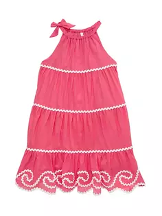Платье Junie с лямкой на бретельках для маленьких девочек и девочек Zimmermann Kids, цвет coral pink