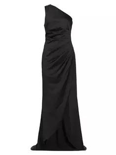Платье Portia на одно плечо со сборками As It May, черный