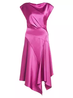 Атласное платье миди Isla с драпировкой Theia, цвет rosewood