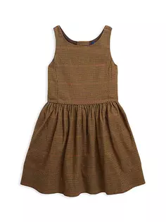 Саржевое платье без рукавов для маленьких девочек и девочек Polo Ralph Lauren, мультиколор