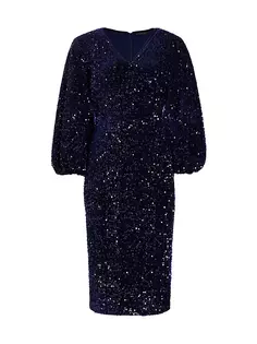 Платье миди с пайетками The Robin Elie Tahari, цвет moonstone