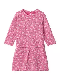 Многослойное платье прямого кроя с жаккардовыми сердечками для маленьких девочек и девочек Hatley, фиолетовый