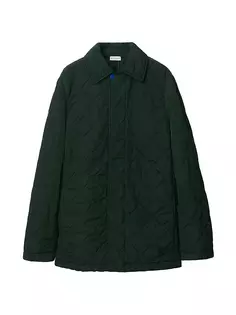 Стеганое пальто в стиле «автомобиль» Burberry, цвет ivy