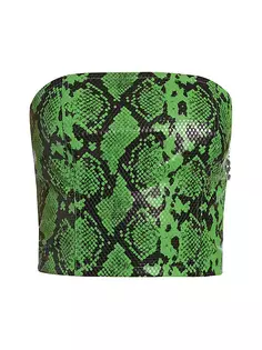 Бандо Twister из искусственной змеиной кожи Simon Miller, цвет grass green