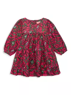 Платье Iyanu с длинными рукавами для маленьких девочек, маленьких девочек и девочек Elisamama, красный