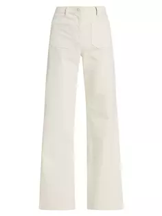 Расклешенные вельветовые брюки из хлопковой смеси Florence Nili Lotan, белый