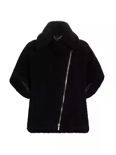 Асимметричная куртка на молнии из смеси альпаки Manto Max Mara, черный