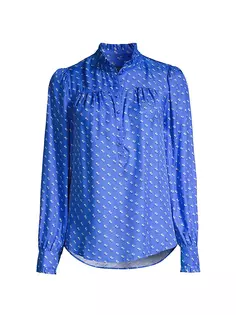 Рубашка на пуговицах из твила с принтом Vineyard Vines, синий