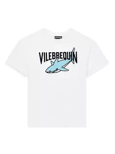 Футболка Little Boy&apos;s &amp; Boy&apos;s с логотипом в виде акулы Vilebrequin, цвет blanc